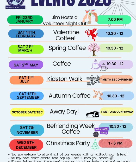 2026 Events at a glance!